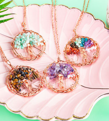 2.6*2.2 pouces/6.6*5.2 cm Chakra Collier de pierre précieuse Libérer l'anxiété
