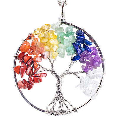 Méditation spirituelle Arbre de vie Chakra de guérison Collier de pierre bijoux