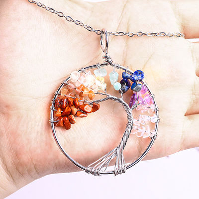 Méditation spirituelle Arbre de vie Chakra de guérison Collier de pierre bijoux