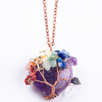 Débarrassez-vous de l'anxiété Chakra Collier d'arbre Pendentif 1,96*1,57 pouces/5*4 cm