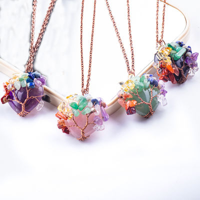 Débarrassez-vous de l'anxiété Chakra Collier d'arbre Pendentif 1,96*1,57 pouces/5*4 cm