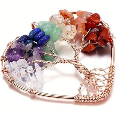 Collier de l'arbre de la vie avec des pierres de chakra