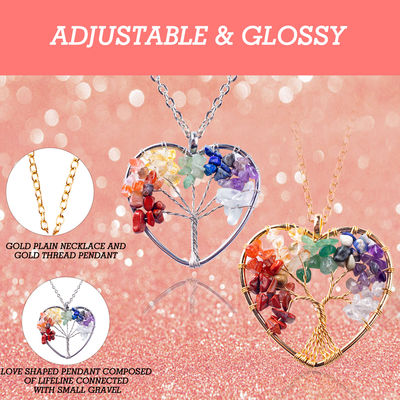 Collier de l'arbre de la vie avec des pierres de chakra