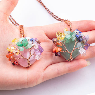 Un collier de quartz en forme de cœur