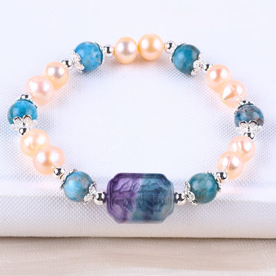 Brasserie en pierre bleue de perle d'apatite rose de perle d'eau douce OEM ODM