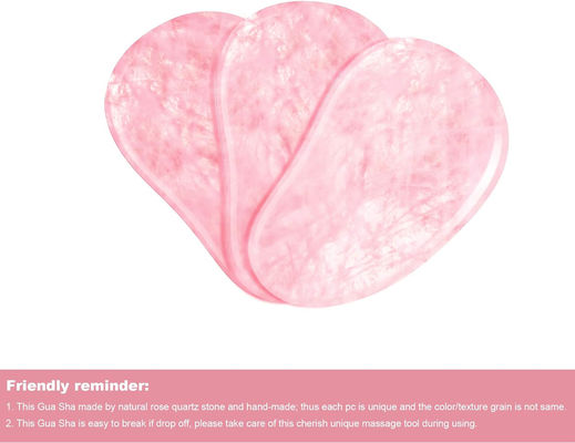 Le cristal rose lissé poli Quartz Gua Sha Jade face de pierre pour l' anti-âge
