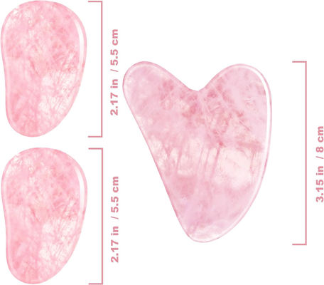 Le cristal rose lissé poli Quartz Gua Sha Jade face de pierre pour l' anti-âge