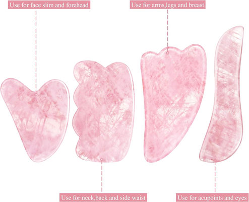 Planche à gratter en jade naturel au quartz rose en pierre de jade pour le visage
