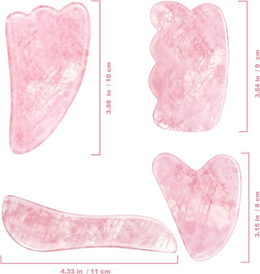 Planche à gratter en jade naturel au quartz rose en pierre de jade pour le visage