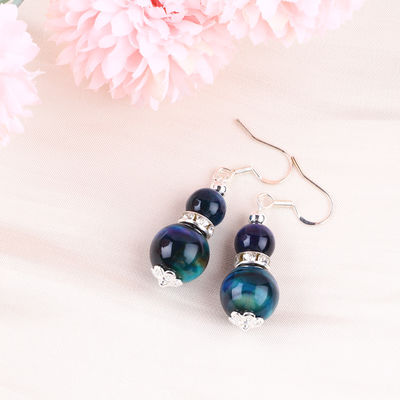 Boucles d'oreilles en pierre de cristal faites à la main Oeil de tigre arc-en-ciel Boucles d'oreilles en pendentif en pierre précieuse