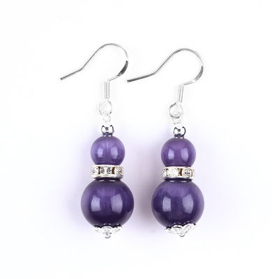 Boucles d'oreilles en pierre de cristal faites à la main Boucles d'oreilles en pierre précieuse en perles en pendentif
