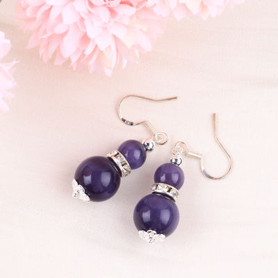Boucles d'oreilles en pierre de cristal faites à la main Boucles d'oreilles en pierre précieuse en perles en pendentif