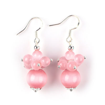 Boucles d'oreilles en pierre de cristal faites à la main Boucles d'oreilles en pierre précieuse en perles