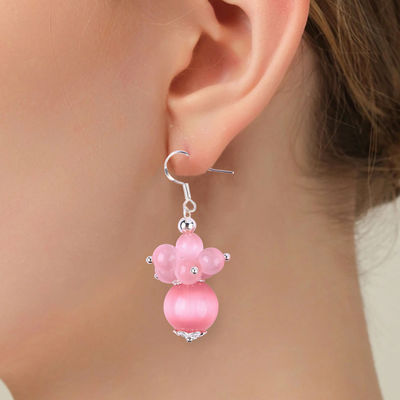 Boucles d'oreilles en pierre de cristal faites à la main Boucles d'oreilles en pierre précieuse en perles