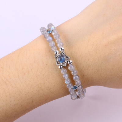 Bracelet à perles en pierre de lune fait à la main Bracelet à perles en pierre de lune naturelle Bracelet à charmes réglables Bracelet pour les fêtes