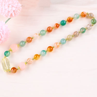 Bracelet à perles en pierre précieuse fait à la main Fleurs naturelles Agate Bracelet en pierre réglable Bracelet de charmes pour la fête tous les jours