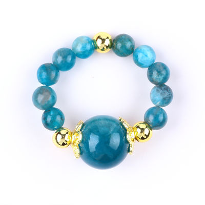 4MM Apatite Petite Perle Énergie de guérison Cristal Ronde Ringe de Perle d'étirement Pour le port quotidien Et la fête