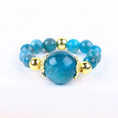 4MM Apatite Petite Perle Énergie de guérison Cristal Ronde Ringe de Perle d'étirement Pour le port quotidien Et la fête