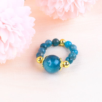 4MM Apatite Petite Perle Énergie de guérison Cristal Ronde Ringe de Perle d'étirement Pour le port quotidien Et la fête