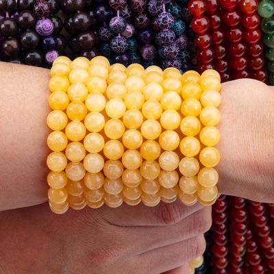 8 mm plus légers Honey Jade Perles de pierre précieuse de guérison Perles de pierre de cristal pour la fabrication de bijoux