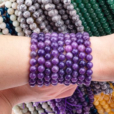 8 mm de haute qualité clair violet galaxie agate perles de pierre précieuse de guérison perles de pierre de cristal pour la fabrication de bijoux
