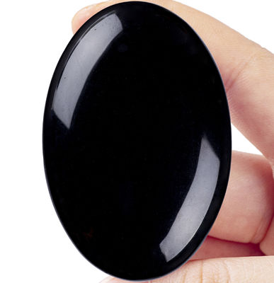 Obsidienne Noire Polissée Naturelle Pierre de Palme Obsidienne Noire Poche Anxiété Pierre précieuse Pour Réduire le Stress Décoration de la Maison