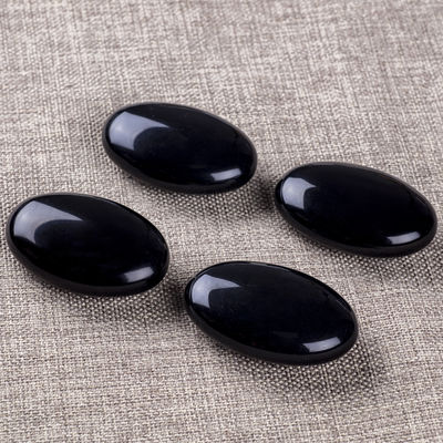 Obsidienne Noire Polissée Naturelle Pierre de Palme Obsidienne Noire Poche Anxiété Pierre précieuse Pour Réduire le Stress Décoration de la Maison