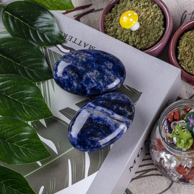 Sodalite naturelle polissée pierre de palme Sodalite pierre précieuse de poche Sodalite pierre d'inquiétude Pour soulager le stress Décoration de la maison