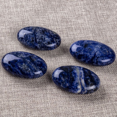Sodalite naturelle polissée pierre de palme Sodalite pierre précieuse de poche Sodalite pierre d'inquiétude Pour soulager le stress Décoration de la maison