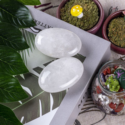Pierre de palme de quartz clair naturel Unisexe Ovale Pierre de quartz clair Pour le Reiki L'énergie du chakra Méditation Libération de l' anxiété