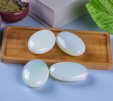 Opal naturel pierre de palme guérissante poche poli Opal pierres de roche ovales pierre d'inquiétude soulagement de l' anxiété