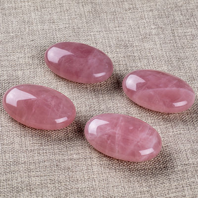 Pierre de palme rose naturelle de quartz de guérison Poche polie rose de quartz pierres de roche pierre d'inquiétude soulagement de l'anxiété