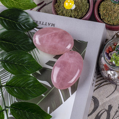 Pierre de palme rose naturelle de quartz de guérison Poche polie rose de quartz pierres de roche pierre d'inquiétude soulagement de l'anxiété