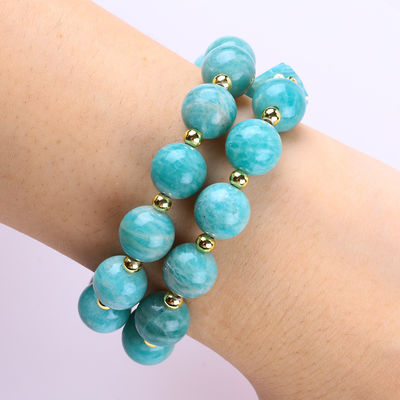 11MM 14MM Tianhe pierre Améthyste cristal pierre précieuse perles bracelets 2 couche