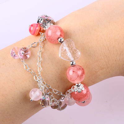 12 mm Afghanistan Jade Quartz Carving Crystal Chain Cercle Bracelet à perles