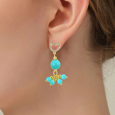 Pièce de pierre précieuse à l'œil de chat verte de 6 mm 12 mm faite à la main avec boucle de cœur