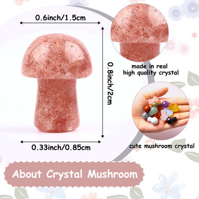 0.8 pouces / 20mm pierre précieuse en forme de champignon cristaux pour les bijoux de bricolage