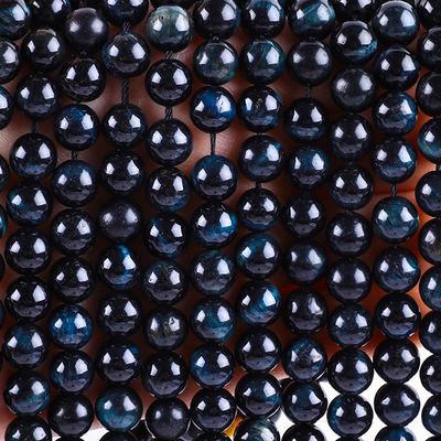 8 mm encre pierre précieuse de l'œil de tigre bleu pierre de cristal rose perles de pierre pour la fabrication de bijoux