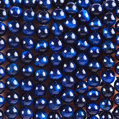 8 mm naturel bleu foncé oeil de tigre pierre précieuse de pierre de cristal perles pour la fabrication de bijoux