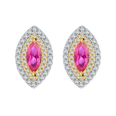 Marquise forme artisanat exclusif Boucle d'oreille pierre précieuse Zircon bijoux de mariée