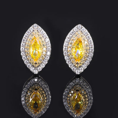 Marquise forme artisanat exclusif Boucle d'oreille pierre précieuse Zircon bijoux de mariée