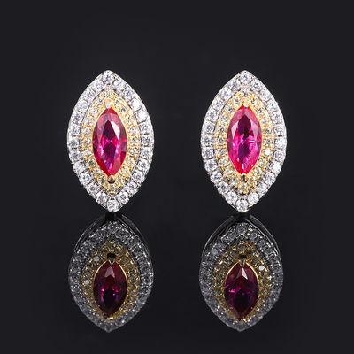 Marquise forme artisanat exclusif Boucle d'oreille pierre précieuse Zircon bijoux de mariée