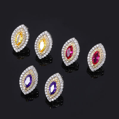 Marquise forme artisanat exclusif Boucle d'oreille pierre précieuse Zircon bijoux de mariée