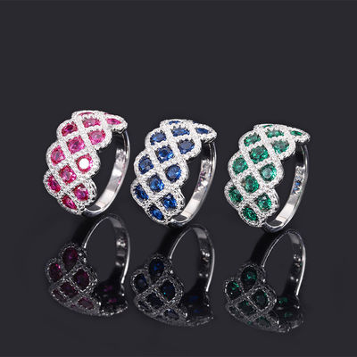 Rings de fiançailles en argent sterling en forme de fleur