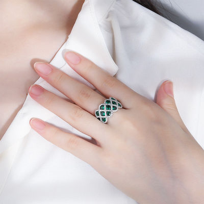 Rings de fiançailles en argent sterling en forme de fleur