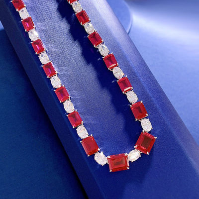 Collier de pierre précieuse rose / vert pour mariage et cadeau