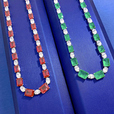 Collier de pierre précieuse rose / vert pour mariage et cadeau