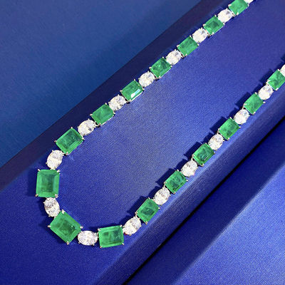 Collier de pierre précieuse rose / vert pour mariage et cadeau