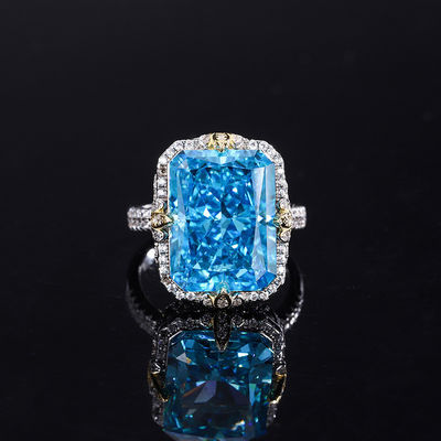 Pourpre / Aqua bleu / Jaune pierre précieuse 925 Sterling argent Zircon alliance de fiançailles