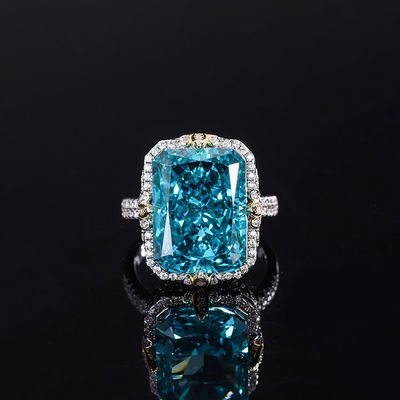 Pourpre / Aqua bleu / Jaune pierre précieuse 925 Sterling argent Zircon alliance de fiançailles